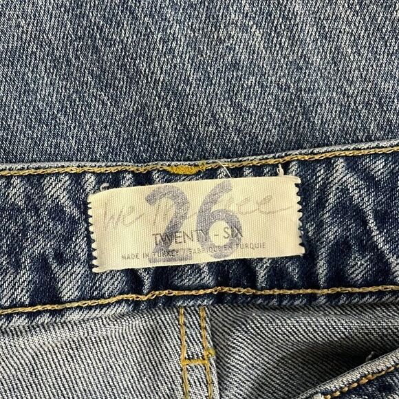 Free People Stella Kick Flare High Rise Raw Hem Cropped Jeans Size 26 - Picture 14 of 14